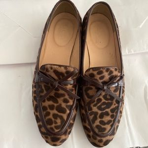 JCREW women shoes 5.5 leopard genuine leather made in Romania